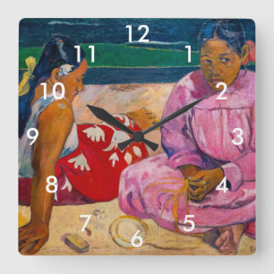 Paul Gauguin - Tahitiska kvinnor Fyrkantig Klocka