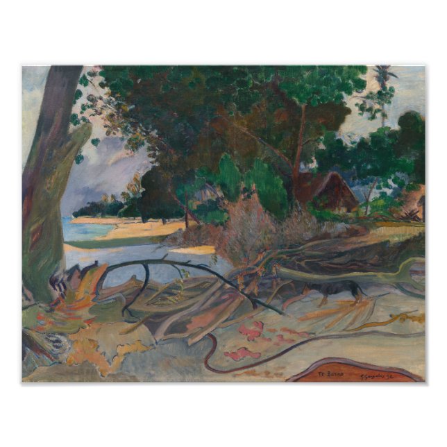 Paul Gauguin - Te burao - Hibiscus Träd Fototryck (Framsidan)