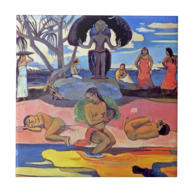 Paul Gauguin - The Day of the Gods - Fine Art Pain Kakelplatta (Framsidan)