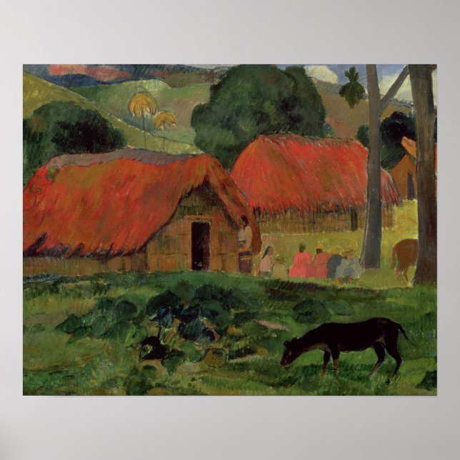 Paul Gauguin | The Three Huts, Tahiti, 1891-92 (OI Poster (Framsidan)