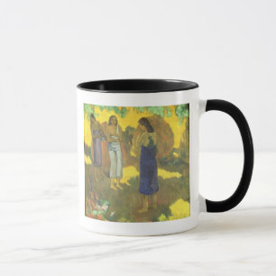 Paul Gauguin tre Tahitian kvinnor mot ett skrän Mugg