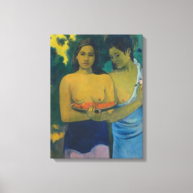 Paul Gauguin - Två Tahitian Women Canvastryck (Framsida)