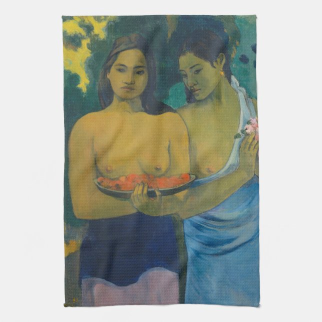 Paul Gauguin - Två Tahitian Women Kökshandduk (Vertikal)