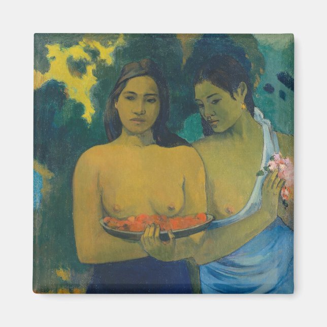 Paul Gauguin - Två Tahitian Women Magnet (Framsidan)