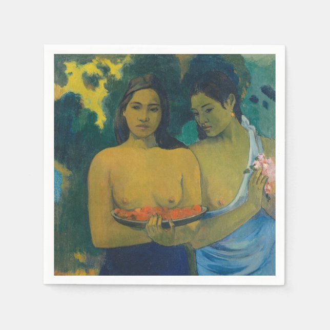 Paul Gauguin - Två Tahitian Women Pappersservett (Framsidan)