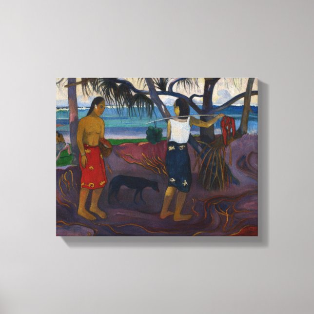 Paul Gauguin | Under Pandanus, 1891 (olja på ca Canvastryck (Framsida)