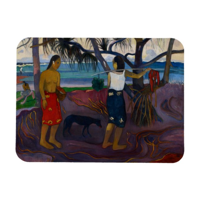 Paul Gauguin | Under Pandanus, 1891 (olja på ca Magnet (Horisontell)