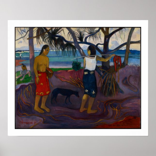 Paul Gauguin | Under Pandanus, 1891 (olja på ca Poster (Framsidan)