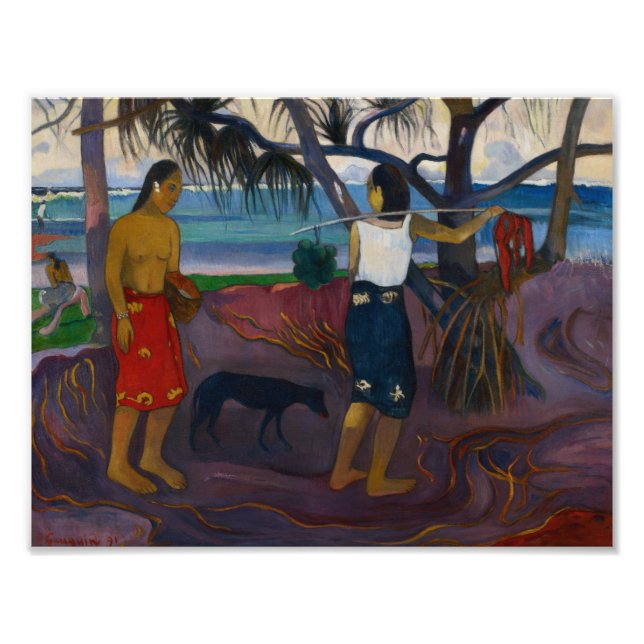 Paul Gauguin - Under Pandanus Fototryck (Framsidan)