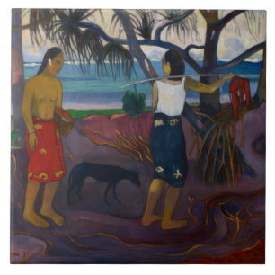 Paul Gauguin under pandanusen, 1891 (olja på ca Kakelplatta