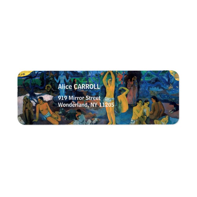 Paul Gauguin - varifrån Komar vi? Returadress Etikett (Framsidan)