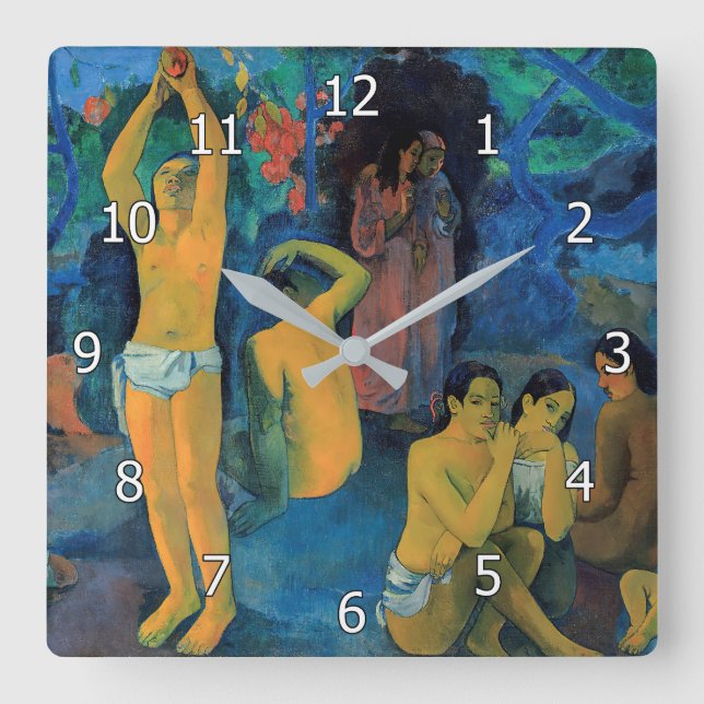 Paul Gauguin - Varifrån kommer vi? Fyrkantig Klocka (Framsida)