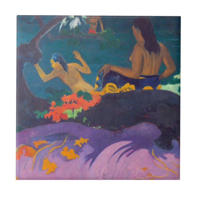 Paul Gauguin - Vid havet/Fatata te Miti Kakelplatta (Framsidan)