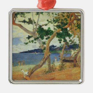 Paul Gauguin vid seashoren, Martinique, 1887 ( Julgransprydnad Metall