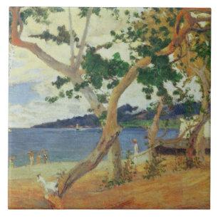 Paul Gauguin   vid seashoren, Martinique, 1887 ( Kakelplatta