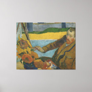 Paul Gauguin Vincent van Gogh målar solblommor Canvastryck