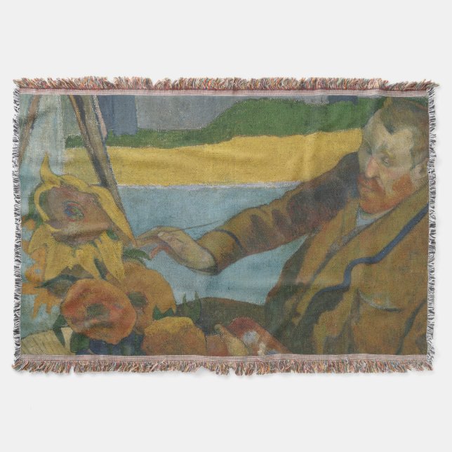 Paul Gauguin Vincent van Gogh målar solblommor Filt (Framsidan)