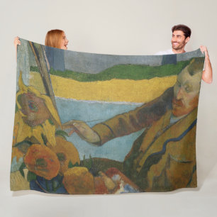 Paul Gauguin Vincent van Gogh målar solblommor Fleecefilt