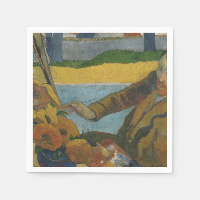 Paul Gauguin Vincent van Gogh målar solblommor Pappersservett (Framsidan)