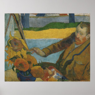 Paul Gauguin Vincent van Gogh målar solblommor Poster