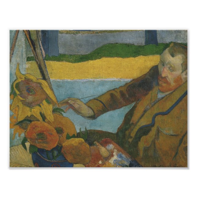 Paul Gauguin-Vincent van Gogh Painting Sunblommor Fototryck (Framsidan)