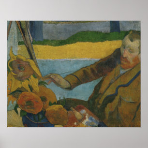 Paul Gauguin-Vincent van Gogh Painting Sunblommor Poster