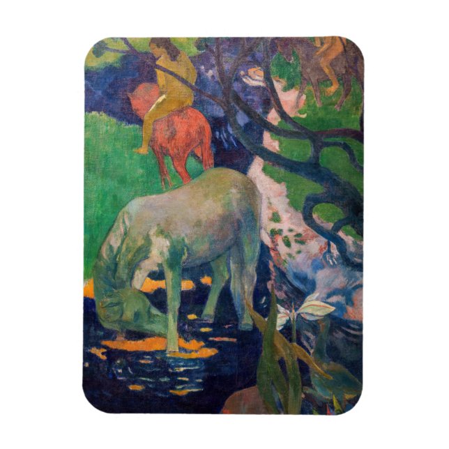 Paul Gauguin - Vita hästen Magnet (Vertikal)
