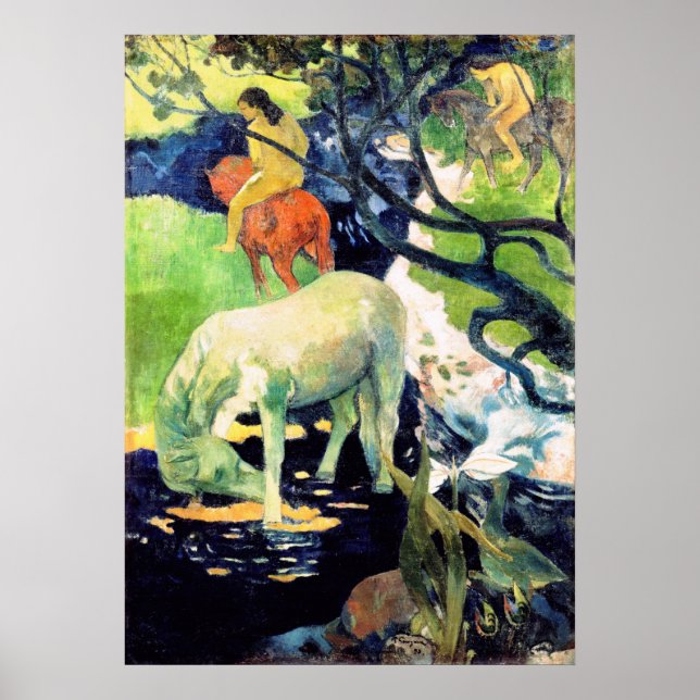 Paul Gauguin - Vita hästen Poster (Framsidan)