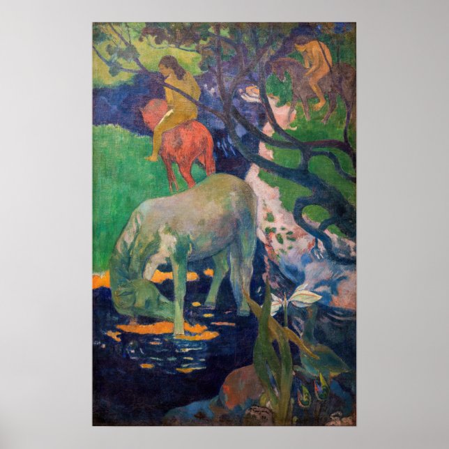 Paul Gauguin - Vita hästen Poster (Framsidan)