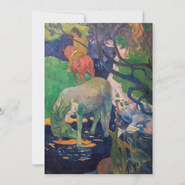 Paul Gauguin - Vita hästen Tack Kort (Framsida)