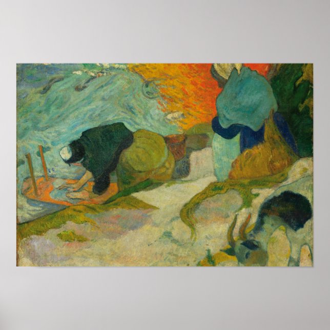 Paul Gauguin - Washerwomen i Arles Poster (Framsidan)