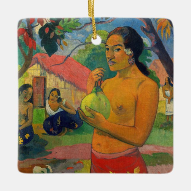 Paul Gauguin - Woman Holding a Fruit Julgransprydnad Keramik (Framsida)