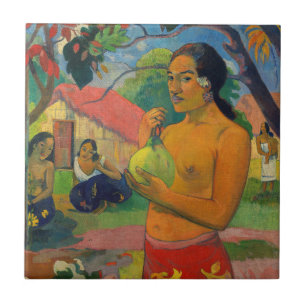 Paul Gauguin - Woman Holding a Fruit Kakelplatta