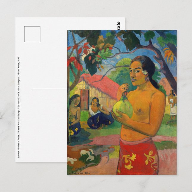 Paul Gauguin - Woman Holding a Fruit Vykort (Fram/baksida)