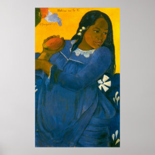 Paul Gauguins kvinna med en Mango (1892) Poster