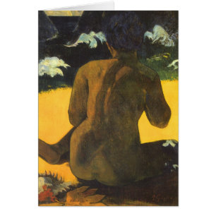 Paul Gauguins sjökvinna, Vintage Fine Art Hälsningskort