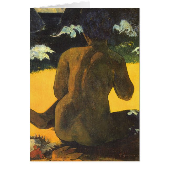 Paul Gauguins sjökvinna, Vintage Fine Art Hälsningskort (Framsidan)
