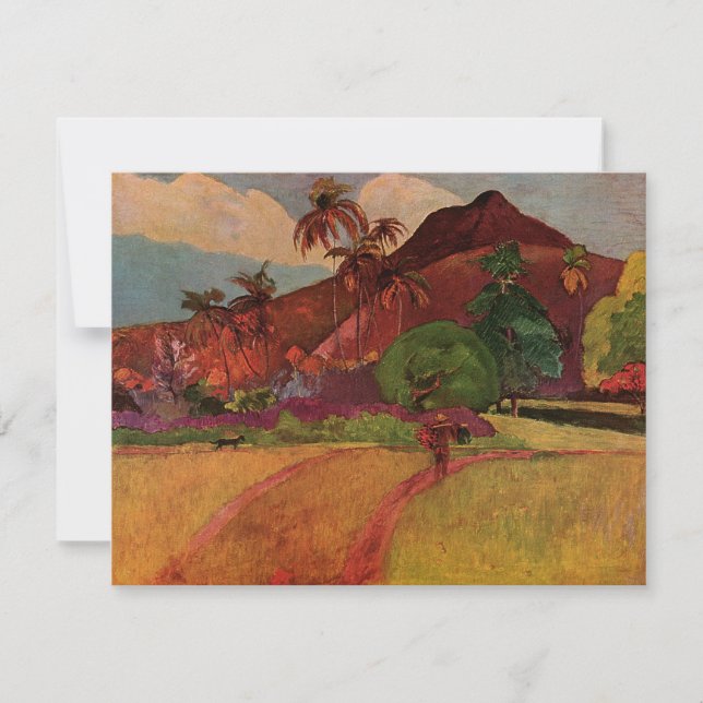 Paul Gauguins Tahitian Landscape (1893) Inbjudningar (Framsida)