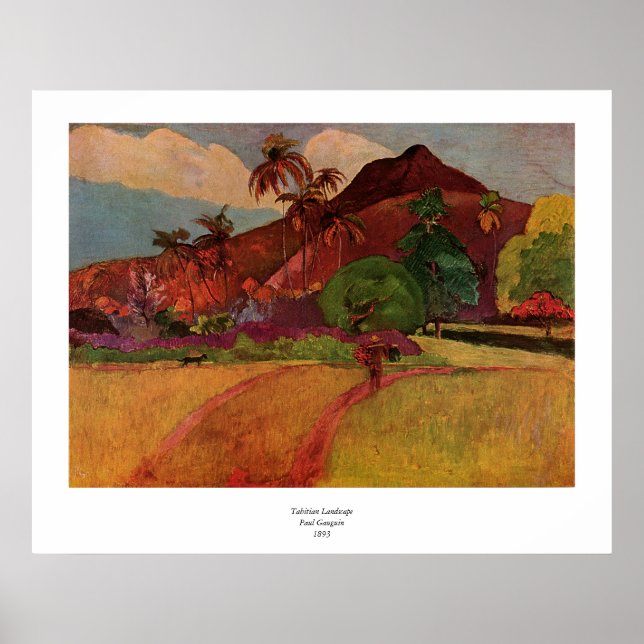Paul Gauguins Tahitian Landscape (1893) Poster (Framsidan)