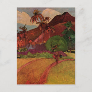 Paul Gauguins Tahitian Landscape (1893) Vykort