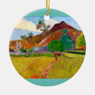 Paul Gauguins Tahitian Ligcape berömd-målning Julgransprydnad Keramik