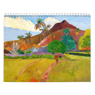 Paul Gauguins Tahitian Ligcape berömd-målning Kalender
