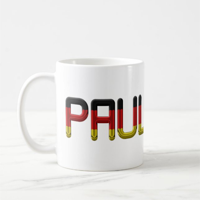 Paul German Flagga Namn Tyskland Typography Kaffemugg (Vänster)