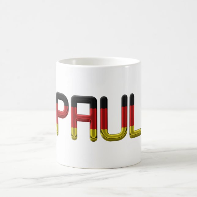 Paul German Flagga Namn Tyskland Typography Kaffemugg (Center)