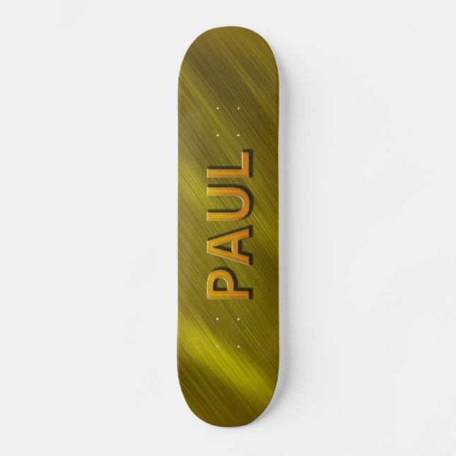 paul guld- beställnings- skateboarddäck vid skateboard bräda 19,5 cm (Framsida)