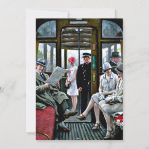 Paul-Gustave Fischer art - Copenhagen Tram, kort