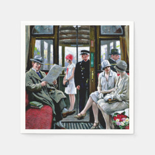Paul-Gustave Fischer art - Copenhagen Tram Pappersservett