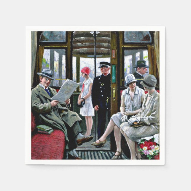 Paul-Gustave Fischer art - Copenhagen Tram Pappersservett (Framsidan)