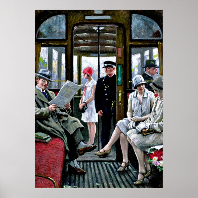 Paul-Gustave Fischer art - Copenhagen Tram Poster (Framsidan)