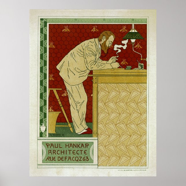 Paul Hankar, arkitekt Poster (Framsidan)